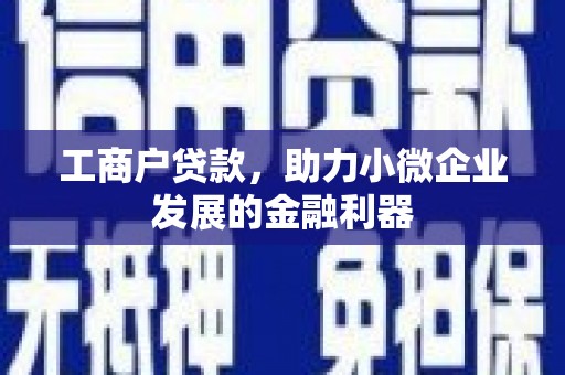 丘北工商户贷款，助力小微企业发展的金融利器