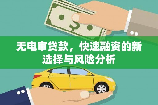 丘北无电审贷款，快速融资的新选择与风险分析