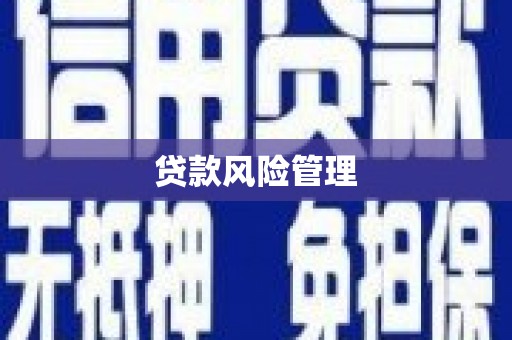 丘北贷款风险管理