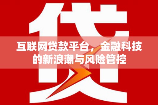 丘北互联网贷款平台，金融科技的新浪潮与风险管控