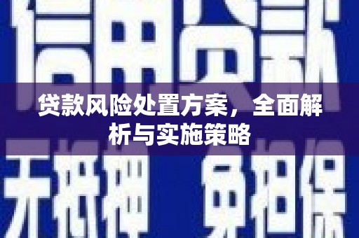 丘北贷款风险处置方案，全面解析与实施策略